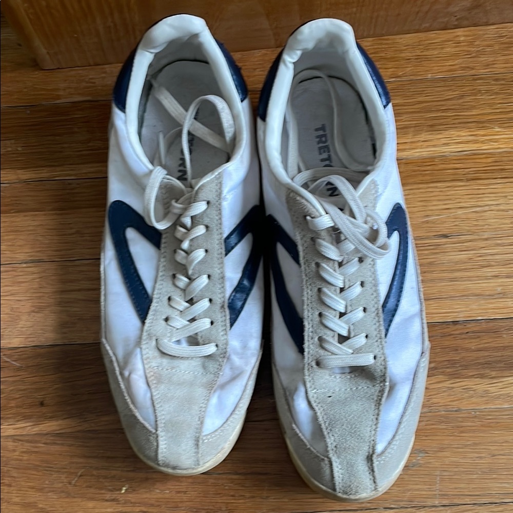 Tretorn White and Blue Athletic Shoes Classic Design